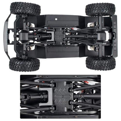 1/18 Scale RC Crawler Chassis Frame with Motor and Steering Servo, Nylon Roller Chassis Kit for Hobby RC Builds (Single Speed) - style: 2-Speed