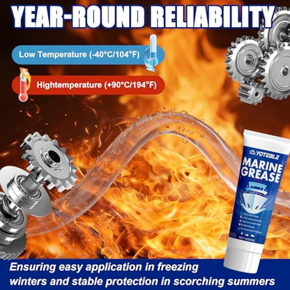 Marine Grease Tube, Waterproof High Temp, Against Water Washout 50g | Extreme Pressure Protection, Marine Grade Grease for Propeller Shaft, Rudder Bearing, Trailer & Boat Maintenance(-30°C-250°C)