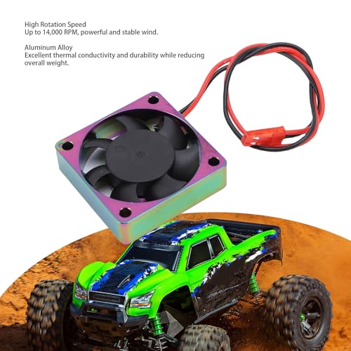 Drfeify RC Motor Cooling Fan, 14000RPM High Speed Aluminum Alloy Quiet Heatsink Fan for RC Car Model