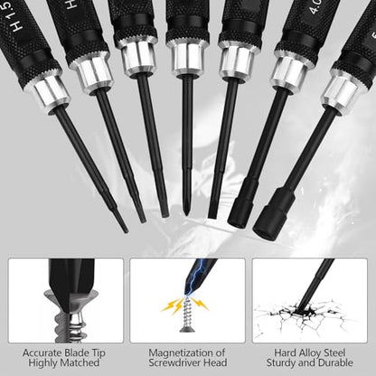 RC Tool Kit Hex Screwdriver 1.5/2.0/2.5/4.0BOX/5.5BOX,Phillips/Slotted | 7PCS Screwdriver Compatible with 1/10 1/18 1/24 Traxxas SCX24 ARRMA RC Truck Car Tools