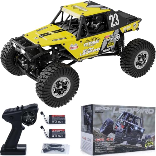 1/24 RC Crawler Car UDI RC UCX2405PRO 4wd Mini Climb Racing Brushless Motor 4 Wheel Steering 3 Speed Transmission RTR Toy (Yellow) - color: Yellow