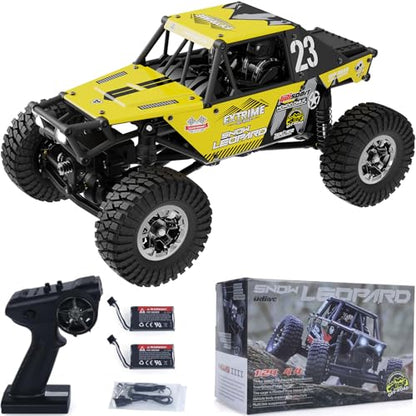 1/24 RC Crawler Car UDI RC UCX2405PRO 4wd Mini Climb Racing Brushless Motor 4 Wheel Steering 3 Speed Transmission RTR Toy (Yellow) - color: Yellow
