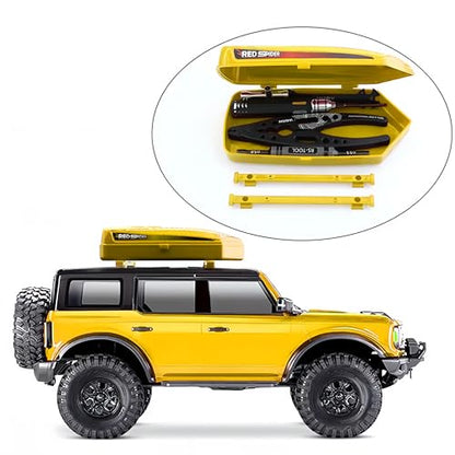 RC Plastic Roof Trunk Luggage Rack Box, Car Shell Body Upgrade for 1/10 or 1/12 Proportion Traxxas TRX4 TRX6 Axial SCX10 90046 G63 VP VS4 RC Crawler (Yellow) - color: Yellow