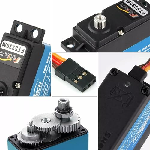 Feetech FT5330M 35KG Digital RC Core Servo Motor Waterproof Metal Gear 25T Servo Arm Horn 180 Degree 6V-7.4V for Metal Gear 1/8 1/10 Baja Car