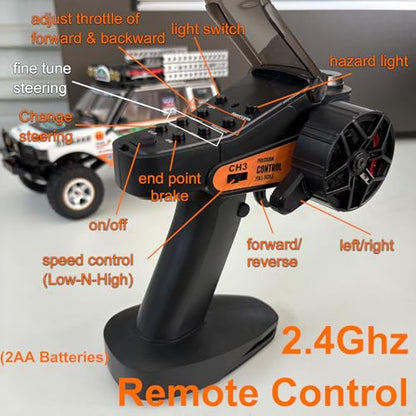 YUCT JXC LR1801 1/18 Scale RC Crawler | 2.4GHz All Terrain Off Road Remote Control Car 4WD for Adults (Green) - color: Green