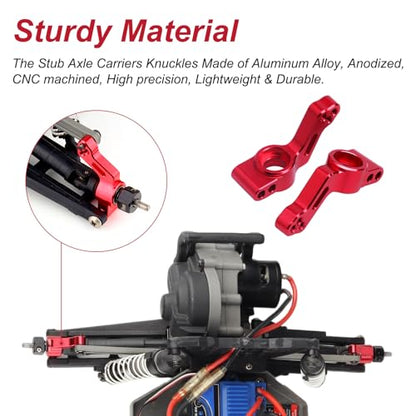 Aluminum Rear Stub Axle Carriers with Ball Bearings Upgrade Parts for 1/10 Traxxas Slash 2WD, Stampede, Rustler VXL, Replaces 3752 (Red) - color: Red
