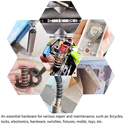 200pcs Compression & Extension SpringAssortment Set, Small Metal Loose Steel Coil Springs Assortment Kit AssortedW/Plastic Storage Box