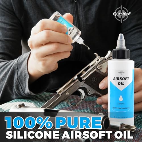 100% Silicone Airsoft Gun Oil & Air Chamber Lube, 4 oz + 1 oz Oiler Kit | CO2 & Airgun Care, Low-Viscosity Fast-Spreading Formula, Protects O-Rings & Seals, for PCP, Spring-Piston, Valves & Nozzles - size: 4+1oz