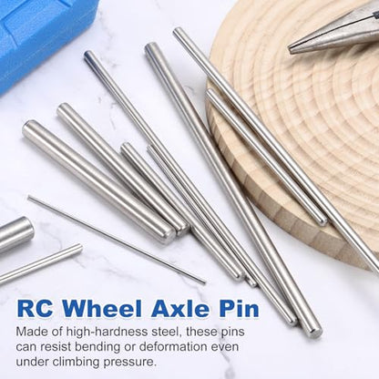 MECCANIXITY 10 Pack Dowel Pin Wheel, 6x100mm Steel Hex Wheel Hub Nut Pin Replacement for DIY RC Car Truck Boat Helicopter Model Part, Silver - size: 6x100mm