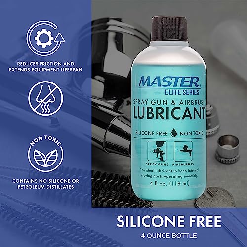 Master Airbrush Elite Spray Gun and Airbrush Lubricant, 4 Ounce - Ideal Lube for Increased Spraying Performance, Smoother Trigger Action, Reduced Needle Friction & Wear, Paint Build-Up