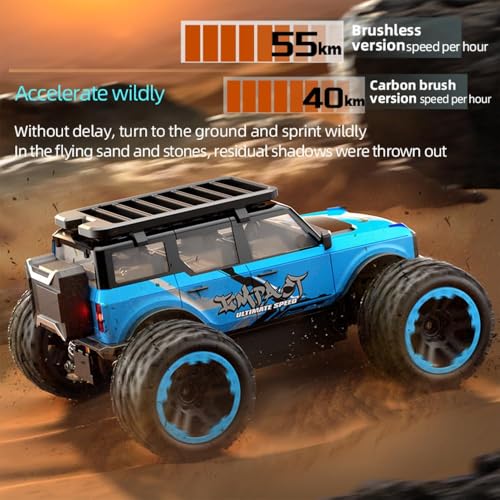 35mph RC Cars for Adults with Carry Bag, 1/20 4WD Off Road Race Buggy, Brushless Motor, High Speed Offroad Drift Racing Car Remote Control Truck, 3 Batteries (Blue) - color: 37mph, 1/20, Sg201max