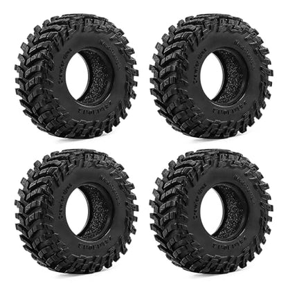 4PCS 1.3" Rubber Tire All Terrain Wheel Tyre with Foam Inserts for 1/12 1/14 1/18 1/24 Crawler Car for TRX4M SCX24 AX24 FCX24 FMS 1/24 Micro 1.0inch Beadlock Upgrade Parts (72x28MM) - color: 72x28mm