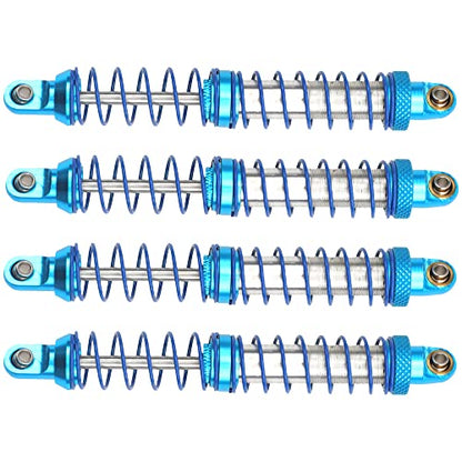 4Pcs Vgoohobby Metal Shocks Absorber Adjustable Dampers Compatible with Axial SCX10 Traxxas TRX4 D90 90046 Redcat Gen7 1/10 RC Crawler Car (Blue,100mm) - size: 100mm