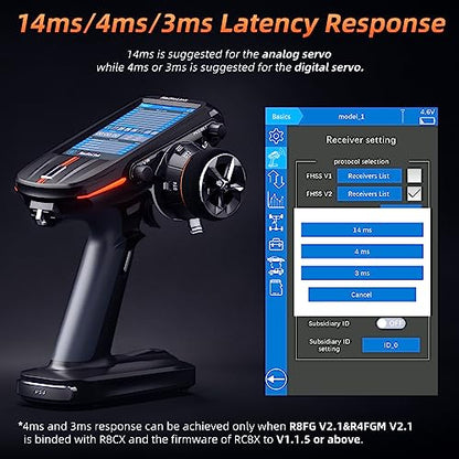 Radiolink RC8X 8 Channels RC Transmitter with R8FG&R4FGM Gyro Receivers | 4.3" IPS Touch FPV Screen2.4G Voltage Telemetry Surface Remote Controller for RC Crawler Drifting Cars Boats