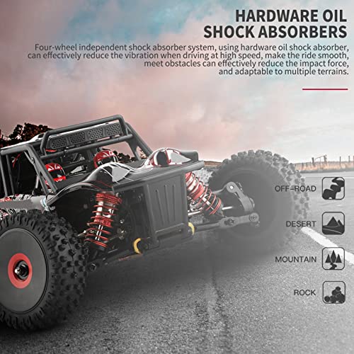 GoolRC WLtoys 124016 V2 Brushless RC Cars, 1:12 Scale Remote Control Car, 4WD 75KM/H High Speed Racing Car for Adults, 2.4GHz All Terrain Off Road RC Truck, Electric Vehicle Buggy with Metal Chassis