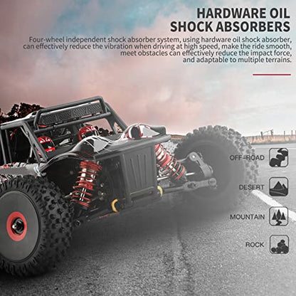 GoolRC WLtoys 124016 V2 Brushless RC Cars, 1:12 Scale Remote Control Car, 4WD 75KM/H High Speed Racing Car for Adults, 2.4GHz All Terrain Off Road RC Truck, Electric Vehicle Buggy with Metal Chassis