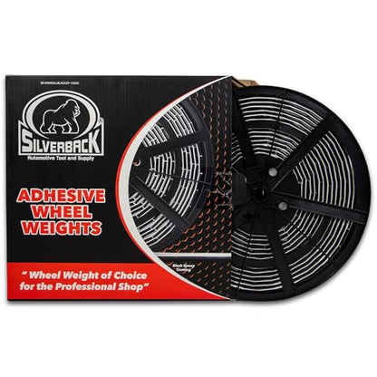 Silverback 1/2 oz Black Steel Tape Adhesive Wheel Weights with EZ Peel Tape. Designed for the Professional Tire Dealer. Cars, Trucks, SUV's. 10lb Roll Black .50 oz Tape Weight - color: 1 Roll 1/2 oz Black