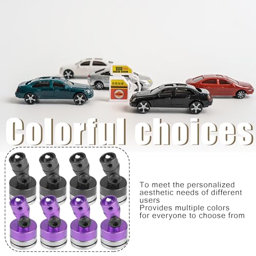 4 Pcs Aluminum RC Body Post Magnetic Magnetic Post Mounts Invisible Post Mount Good Scx10 4Wd 1:10 RC Car Yellow Black Purple (Black) - color: Black