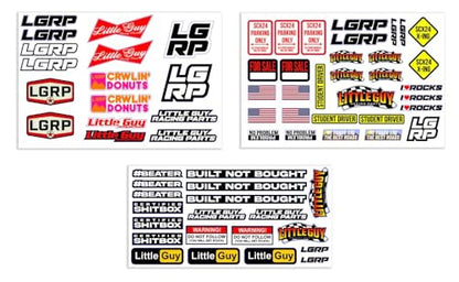 Little Guy Racing Parts LGRP Axial SCX24 1/24 Scale Complete Sticker Sheets (Premium x1, Retro x1, OG x1)