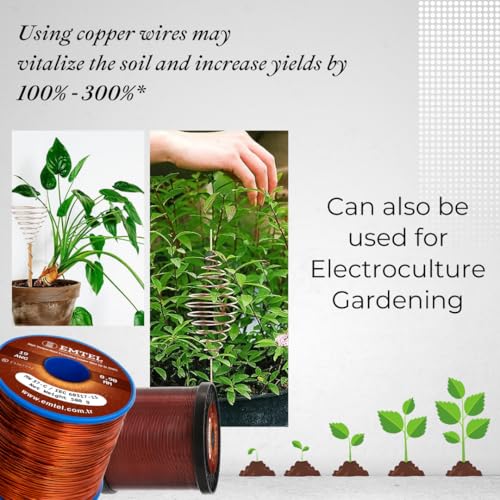 Emtel 22 AWG - 1 lb (505 feet) 99.9% Pure Copper Wire, Enameled Magnetic Wire for Motor, Transformer, Magnetic Coil, & Electroculture Gardening, Winding Magnet Wire - 220°C (428°F) Thermal Class - style: 22 AWG