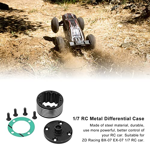 Metal Front Middle Rear Universal Differential Case 8655, Differential Case for ZD Racing DBX - 07 EX - 07 1/7 RC Car, Steel Material Durable Differential Gearbox with Aluminium Al
