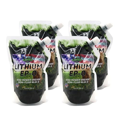 Lithium EP0 Grease, 32 oz EZ Squeeze Pouch (4pk) | Used for Disc Mowers, Gear Boxes, Auger and Mixer Drives, Cutter Bars, and more, Made in USA - size: EP0 (4)