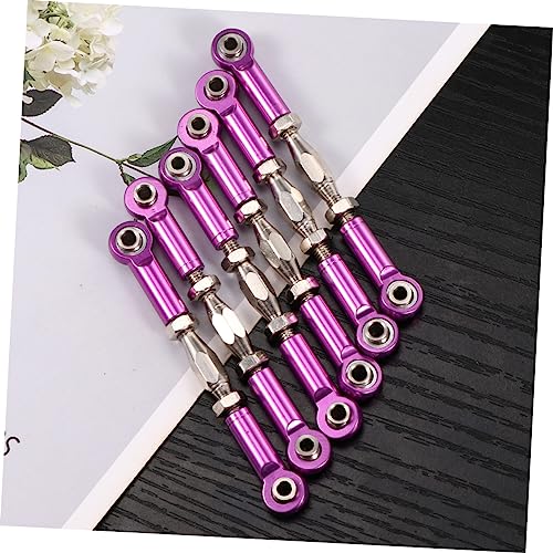 Toddmomy 6pcs Aluminum Turnbuckle Rod Linkage for Rc Cars Rc Car Parts Aluminum Rods for Upgrades Crawler Accessories - color: Purple