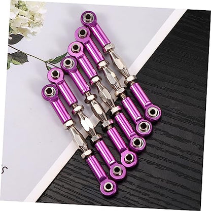 Toddmomy 6pcs Aluminum Turnbuckle Rod Linkage for Rc Cars Rc Car Parts Aluminum Rods for Upgrades Crawler Accessories - color: Purple
