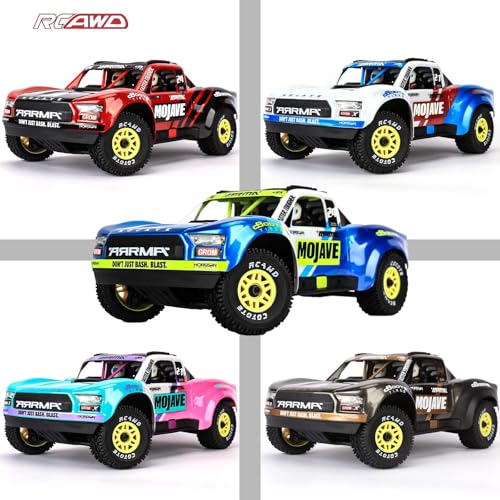 RCAWD Mojave Grom & 1/16 Slash 4X4 Pre-Glued Wheel Tire Set, Balance Grip & Durability Nylon Rubber 12mm Hex Adapter 4mm for Traxxas & ARRMA Upgrades Part All Terrain Adaptation 4pcs Yellow - color: Yellow