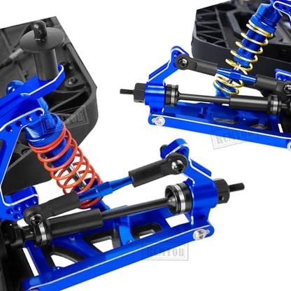 RC Upgrades Part for 1/10 Slash 4x4/Slash 4x4 VXL,Alloy Caster Block,Steering Blocks,Rear Stub Axle Carriers w/4pcs Wheel Hex & Bearings,Navy Blue - color: Navy Blue - Upgrades Part