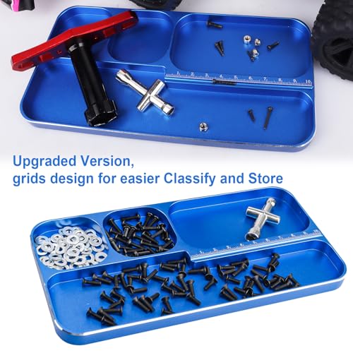 RC Screw Tray RC Repair Tool Kit Screws Hardware Fastener Tray, 17mm Hex Wheel Wrench Small Cross Hex Wrench for 1/8 1/10 1/12 1/16 1/18 1/24 Scale RC Cars Truck Crawler