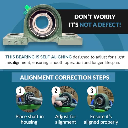 PGN UCP202-10 (2 Pack) Pillow Block Bearing - 5/8" Bore Self-Aligning - size: 2, style: UCP202-10