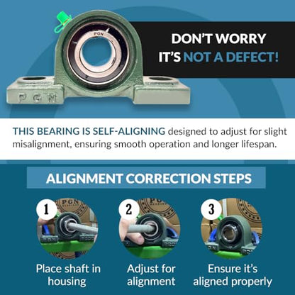 PGN UCP202-10 (2 Pack) Pillow Block Bearing - 5/8" Bore Self-Aligning - size: 2, style: UCP202-10