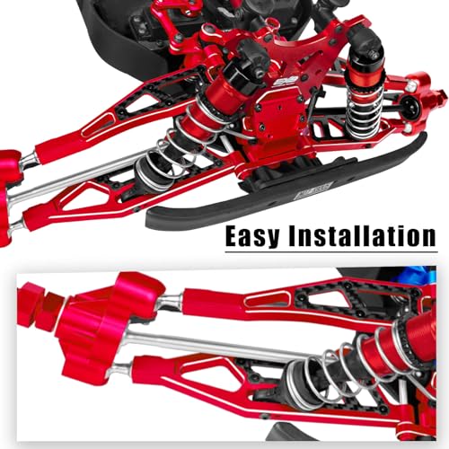 RC Carbon Fibre Suspension Arms Upgrades Part for 1/8 Kraton,Outcast,Notorious 6S BLX,Talion 6S BLX,Front Upper Lower and Rear Swing Arm Set with Pivot Balls Hops up,Red(6PCS)