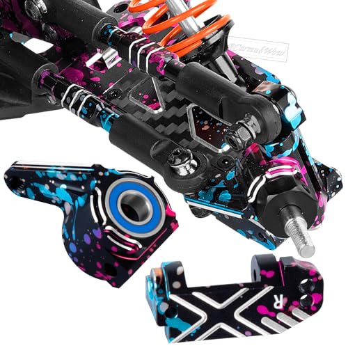 RC Caster Block Set Upgrades Part for 1/10 2WD Slash/Rustler/Stampede 2WD/Bandit 2WD VXL,Aluminium Left Right Caster Blocks,Front Steering Block,Rear Stub Axle Carriers,Polychrome