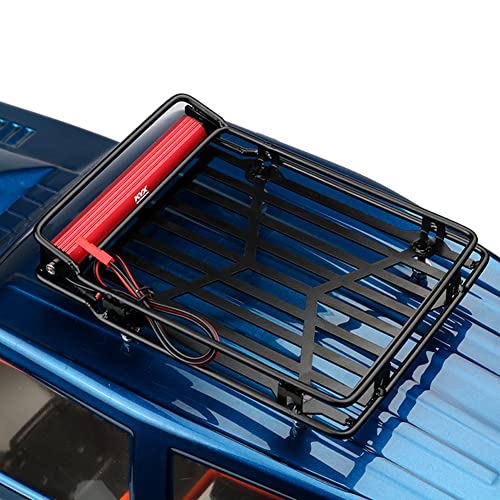 KYX Racing Metal Roof Rack 132x103mm w/LED Lamp Upgrades Parts Accessories for RC Crawler Car SCX10 II 90046 90047 SCX10 III Traxxas TRX4 TRX6 Redcat Gen8 Scout II