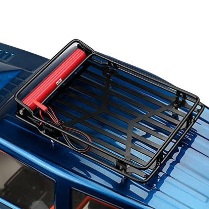 KYX Racing Metal Roof Rack 132x103mm w/LED Lamp Upgrades Parts Accessories for RC Crawler Car SCX10 II 90046 90047 SCX10 III Traxxas TRX4 TRX6 Redcat Gen8 Scout II