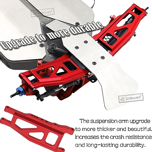 RC Upgrades Part for 1/10 Slash Stampede 4x4 (VXL),Alloy Front Rear Suspension Arm,Driveshaft,Caster Block,Steering Blocks,Rear Stub Axle Carriers,Shock Tower Set,Hex Hub Adapters,Red - color: Red(with Cvd)