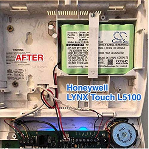 2PACK 300-03864-1 Battery 7.2V 1100mAh Compatible for Alarm Lynx WALYNX-RCHB-SC Honeywell Lynx Touch K5109, L3000, L5000, L5100 ADEMCO 300-06868 - size: 2PCS 7.2V 1100mAh battery