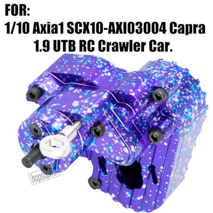 RC Gearbox Upgrades Part for 1/10 Axia 1 SCX10-AXI03004 Capra 1.9 UTB RC Crawler Car,Aluminum Gearbox Complete Transmission Case w/Spur Gear,Colour - color: Colour(hops Up)