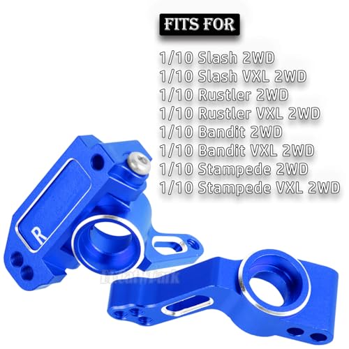 Aluminum Steering Blocks,C-Hubs Caster Block,Rear Stub Axle Carriers Upgrades Part for 1/10 Slash 2WD (VXL)/Rustler 2WD (VXL)/Stampede 2WD (VXL)/Bandit 2WD (VXL),BRCatWPark w/Bearings,Navy Blue - color: Navy Blue - (Aluminum Blocks)