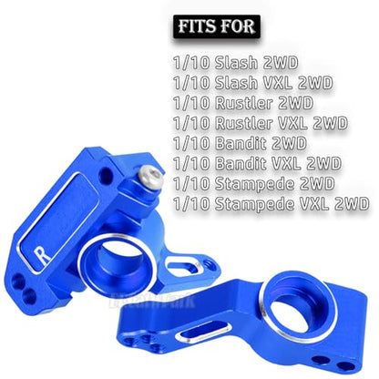 Aluminum Steering Blocks,C-Hubs Caster Block,Rear Stub Axle Carriers Upgrades Part for 1/10 Slash 2WD (VXL)/Rustler 2WD (VXL)/Stampede 2WD (VXL)/Bandit 2WD (VXL),BRCatWPark w/Bearings,Navy Blue - color: Navy Blue - (Aluminum Blocks)