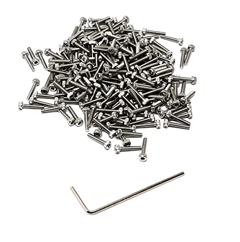 iexcell 100 Pcs M2 x 10mm Thread Pitch 0.4 mm Stainless Steel 304 Hex Socket Head Cap Screws Bolts Kit - size: M2 x 10mm