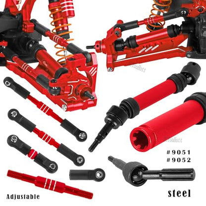RC Upgrades Part for 1/10 Slash/Rustler/Stampede/Hoss 4x4 4WD VXL,Arm/Shocks/Caster Block,Steering Blocks,Stub Axle Carriers,Steering Bellcranks/Drive Shaft,Shock Tower/Links,Red - color: Red-(for 1/10）