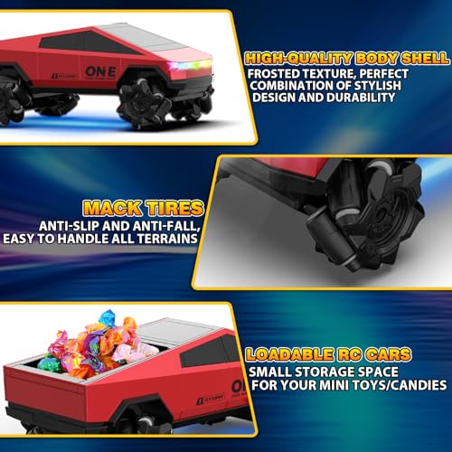 RC Drift Car 1/20 Scale 2.4GHz 4WD Remote Control Cars with Led Lights 22KM/H High Speed &1/28 Scale Gesture Sensing RC Stunt Cars Toys for 6-12 Years Old Boys Girls
