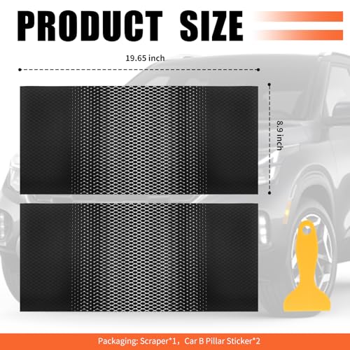 2PCS Car B Pillar Sticker Decal,Stylish Carbon Fiber Texture Car Pillar Decals for B-Column Protection,Waterproof Door Pillars Decals Kit Cars Exterior Accessories with Squeegee