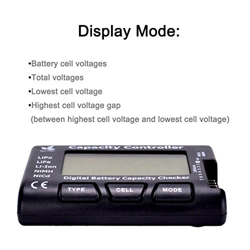 RC CellMeter-7 Digital Battery Capacity Checker Controller Tester for LiPo LiFe Li-ion NiMH Nicd