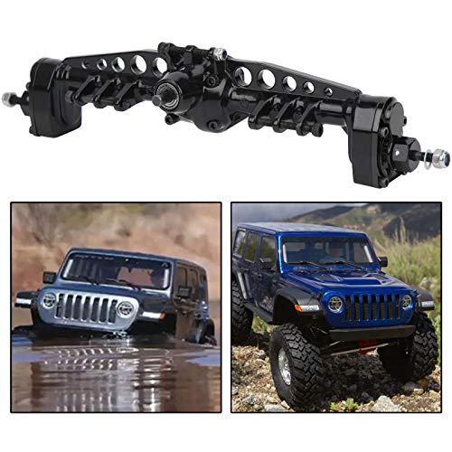 RC Car Metal Rear Portal Axle Assembly for 1/10 SCX10 III RC Crawler Accessories (Black) - color: Black