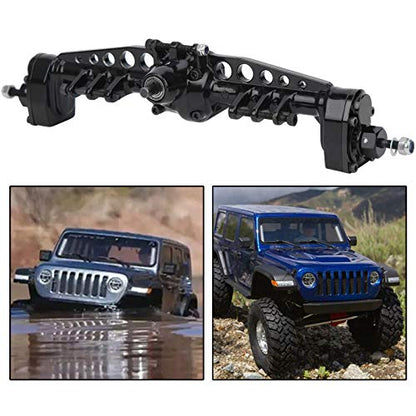 RC Car Metal Rear Portal Axle Assembly for 1/10 SCX10 III RC Crawler Accessories (Black) - color: Black
