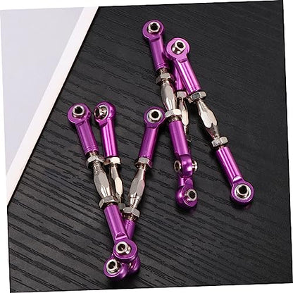 6pcs Rc Car Rod Linkage Kit Aluminum Turnbuckle Rods Easy Install for Scale Rc Buggy Truck Accessories - color: Purple